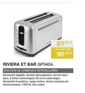 Copra Riviera Et Bar Gp540a offre