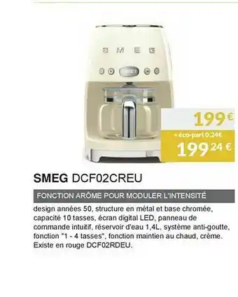 Copra Smeg Dcf02creu offre