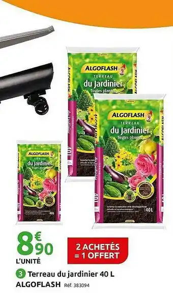Mr Bricolage Terreau Du Jardinier 40 L Algoflash offre