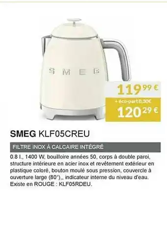 Copra Smeg Klf05creu offre