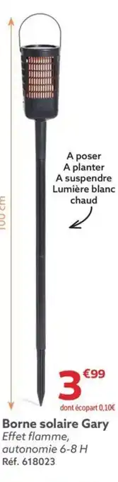 Gifi Borne solaire Gary Effet flamme, offre