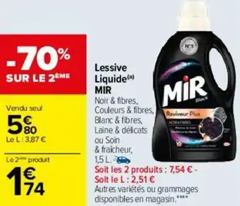 Carrefour Lessive liquide mir offre
