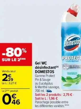 Carrefour Gel WC désinfectant DOMESTOS offre