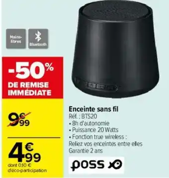 Carrefour Enceinte sans fil offre