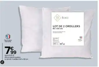 Lot de 2 oreillers "basic"