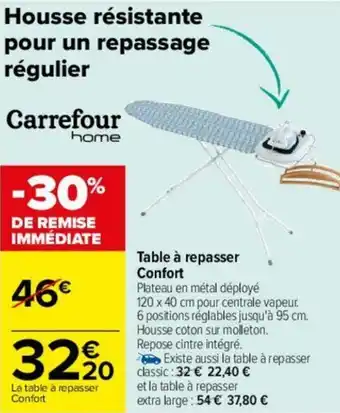 Carrefour Table à repasser confort offre