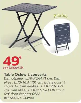 Gifi Table Oslow 2 couverts offre