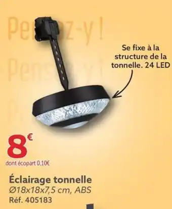 Gifi Éclairage tonnelle 018x18x7,5 cm, ABS Réf. 405183 offre