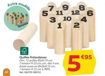 Gifi Quilles finlandaises offre