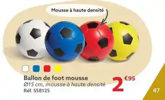 Gifi Ballon de foot mousse offre