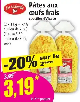 Norma Pâtes aux œufs frais offre