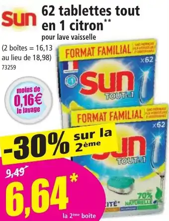 Norma 62 tablettes tout en 1 citron offre