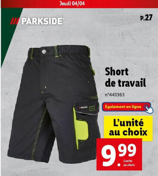 Lidl short de travail sale