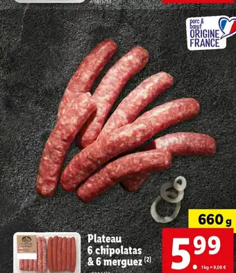 Lidl Plateau 6 chipolatas & 6 merguez (2) offre