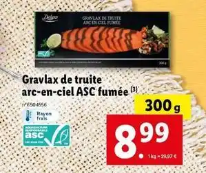 Lidl Deluxe - gravlax de truite arc-en-ciel asc fumée offre