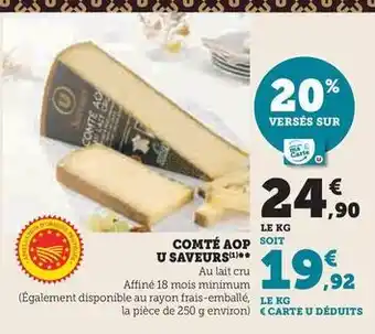 Super U U - comté aop saveurs offre