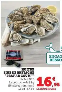 Super U Huitre fine de bretagne prat ar coum offre