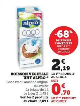 Super U Alpro - boisson vegetale uht offre