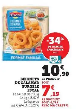 Super U Escal - beignets de calamar surgele offre