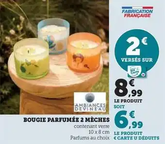 Super U Ambiances devineau - bougie parfumée 2 mèches offre