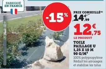Super U U - toile paillage offre