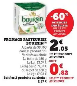 Hyper U Boursin - fromage pasteurise offre