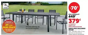 Hyper U Table avec rallonges gujan offre