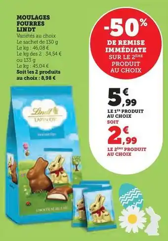 U Express Lindt - moulages fourres offre