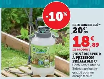 Hyper U U - pulvérisateur à pression prealable offre