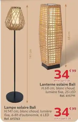 Gifi Lanterne solaire bali offre