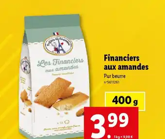Lidl Financiers aux amandes offre