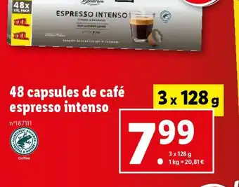 Lidl 48 capsules de café espresso intenso offre