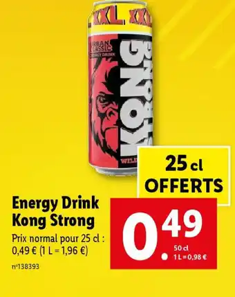 Lidl Energy Drink Kong Strong offre