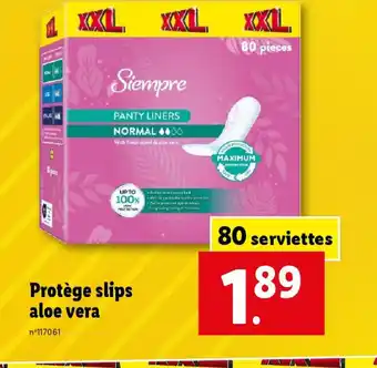 Lidl Protège slips aloe vera offre