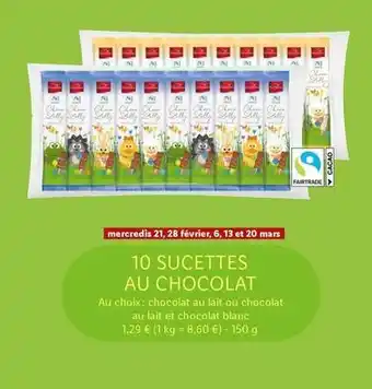 Lidl Favorina - 10 sucettes au chocolat offre