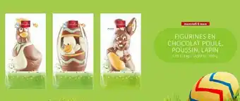 Lidl Favorina - figurines en chocolat poule, poussin, lapin offre