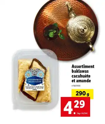 Lidl Assortiment baklawas cacahuète et amande offre