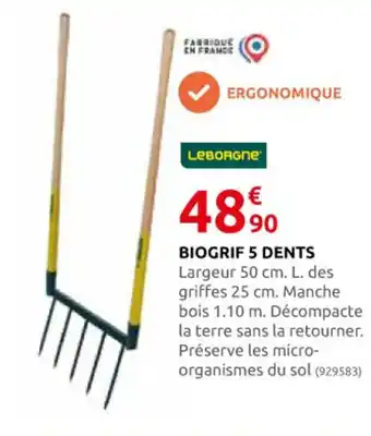 Rural Master BIOGRIF 5 DENTS offre