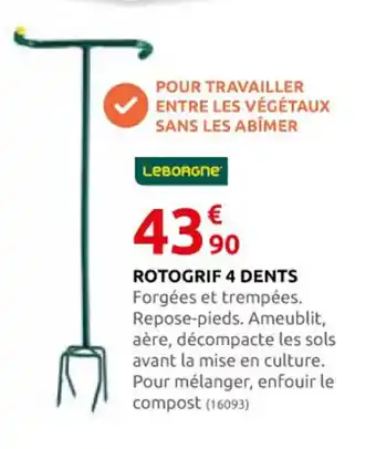 Rural Master ROTOGRIF 4 DENTS offre