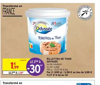 Intermarché Hyper RILLETTES DE THON ODYSSÉE offre