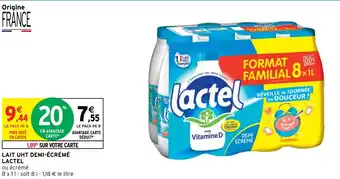 Intermarché Hyper LAIT UHT DEMI-ÉCRÉMÉ LACTEL offre