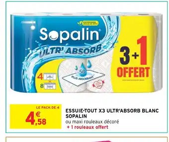 Intermarché Hyper ESSUIE-TOUT X3 ULTR'ABSORB BLANC SOPALIN offre