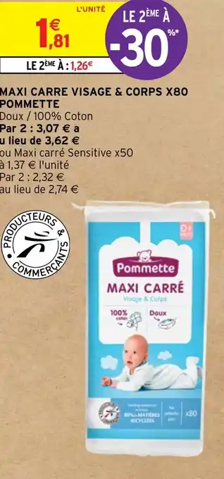 Intermarché Hyper MAXI CARRE VISAGE & CORPS X80 offre