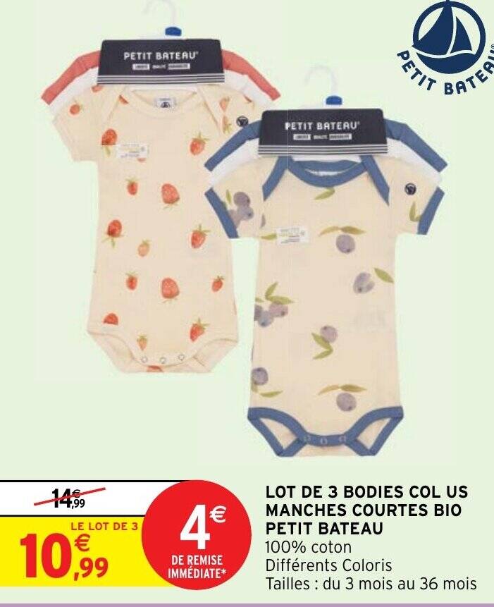 Manches Courtes Body Petit Bateau Neonato Petit Bateau Bebe Garcon
