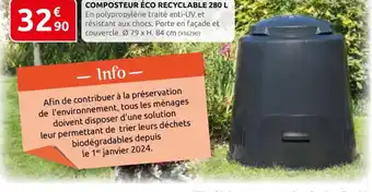Rural Master COMPOSTEUR ÉCO RECYCLABLE 280 L offre