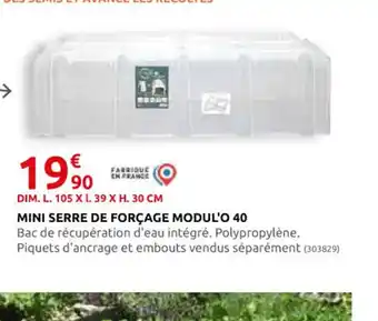 Rural Master MINI SERRE DE FORÇAGE MODUL'O 40 offre