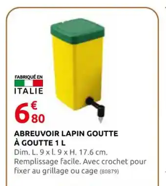 Rural Master ABREUVOIR LAPIN GOUTTE À GOUTTE 1 L offre