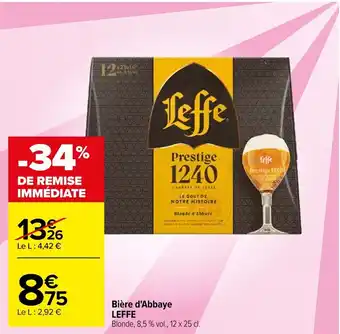 Carrefour Bière d'Abbaye LEFFE offre