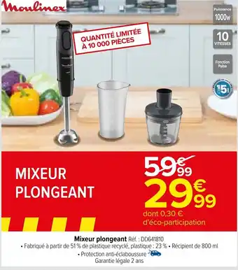 Carrefour Mixeur plongeant Réf. : DD641810 offre