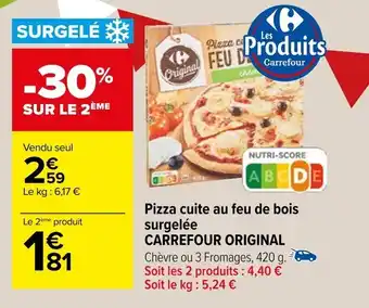 Carrefour Pizza cuite au feu de bois surgelée CARREFOUR ORIGINAL offre